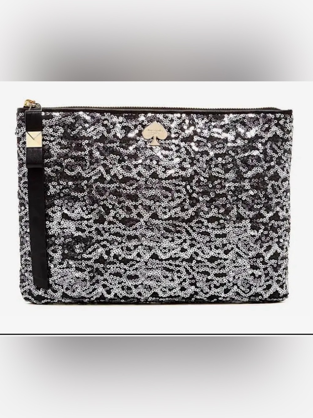 Kate Spade ♠️ Black Sequin Wristlet Clutch